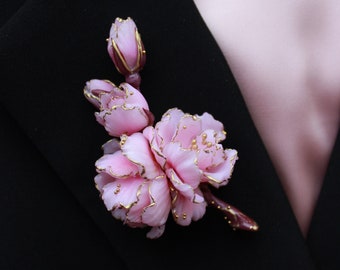 Designer Sakura polymer clay brooch ~ the cherry blossom brooch
