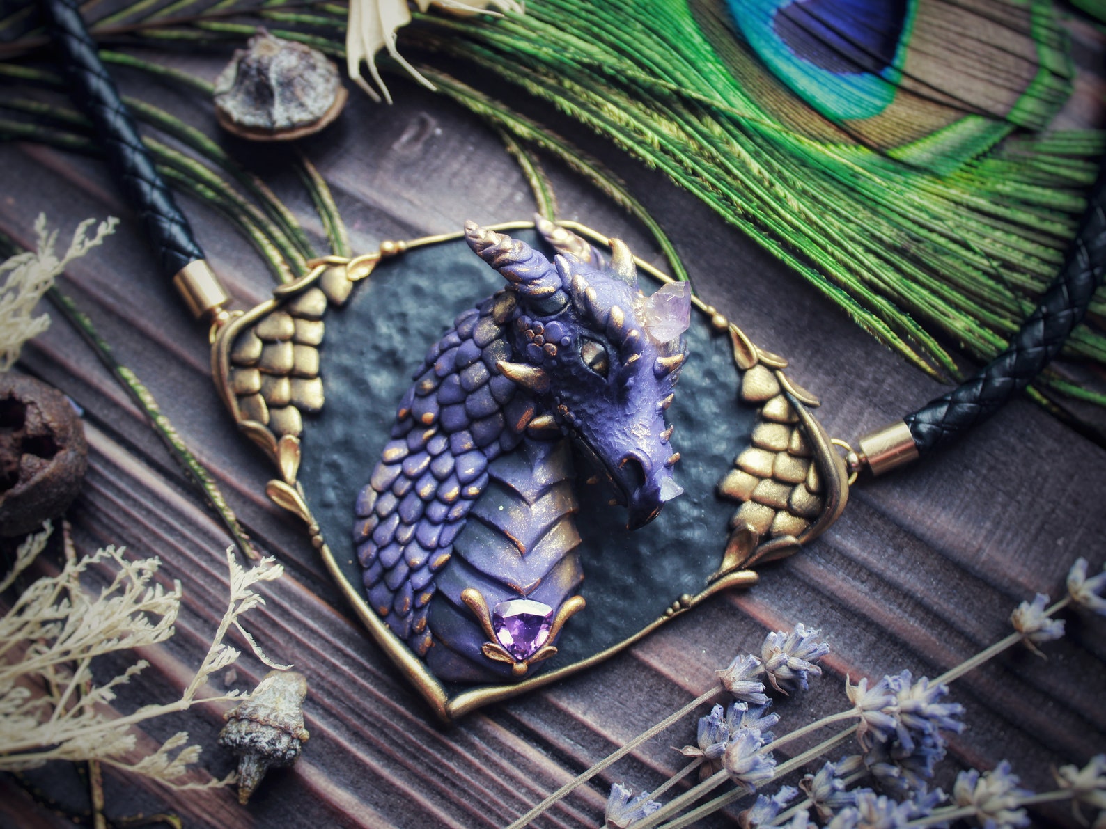 Dragon necklace mythical animal jewelry art jewelry design Etsy