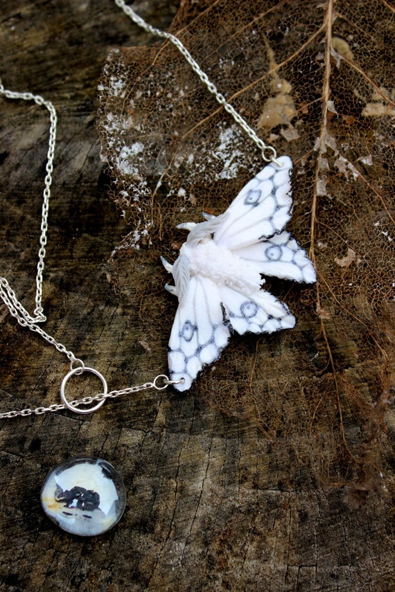 Moonstone Luna Moth Wonderland Pendant No. 3 - Beth Millner Jewelry