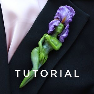 Iris brooch, Polymer clay tutorial - word file