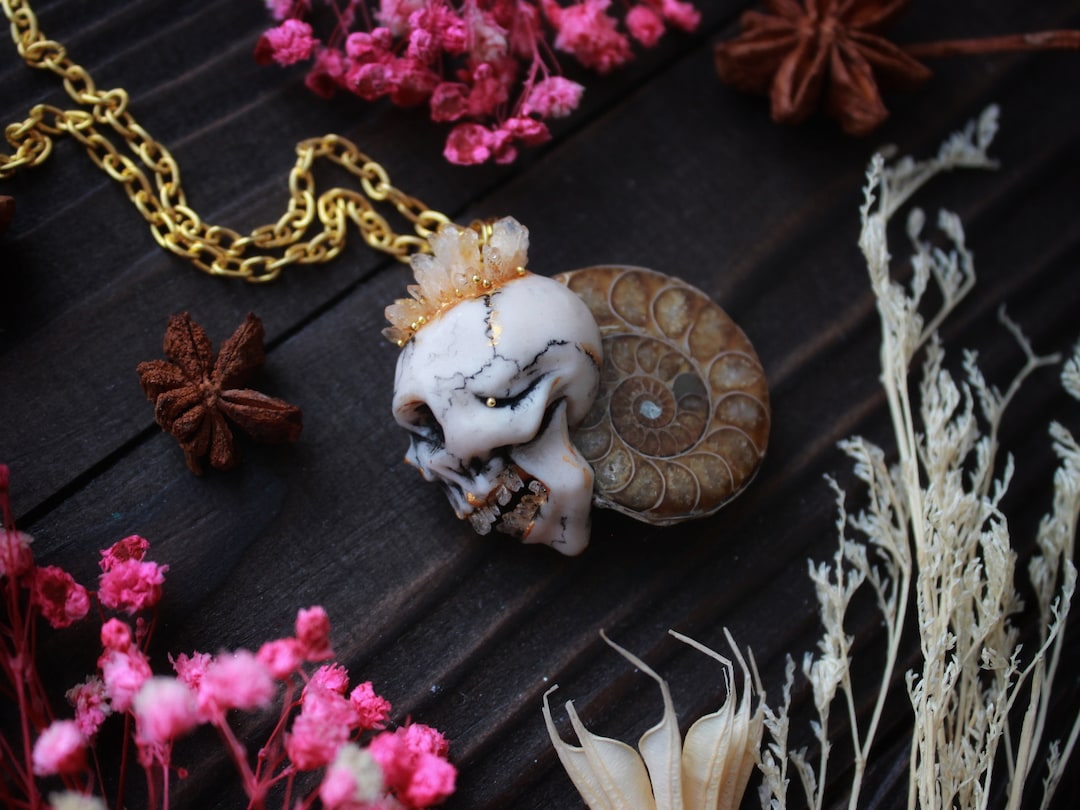 天然 アンモナイト アンティーク ペンダント ネックレス 2点 セット