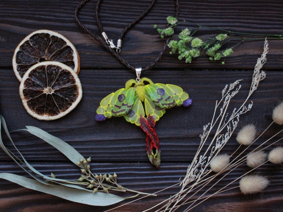 Moth Necklace for Women Sterling Silver Celtic Knot Black Luna Moth Necklace  Ani | eBay