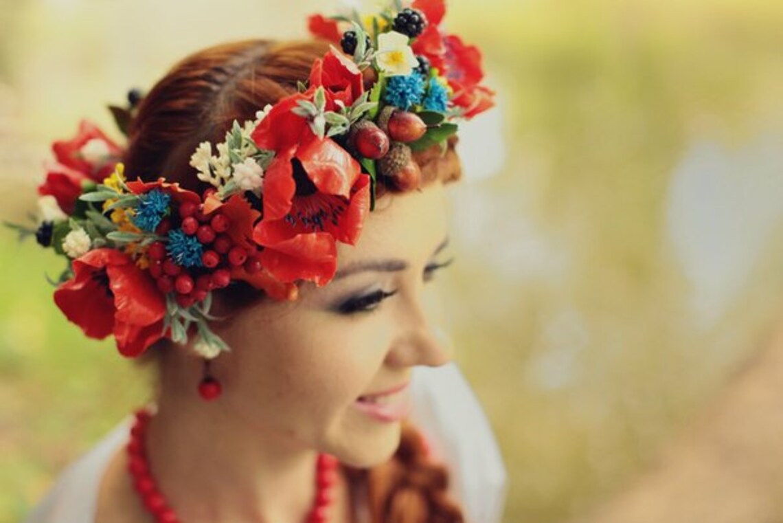 Poppy jewellery bridal floral crown wedding flower crown Etsy