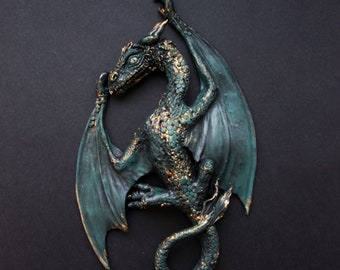 Detailed dragon sculpture ~ Your choice: brooch or pendant