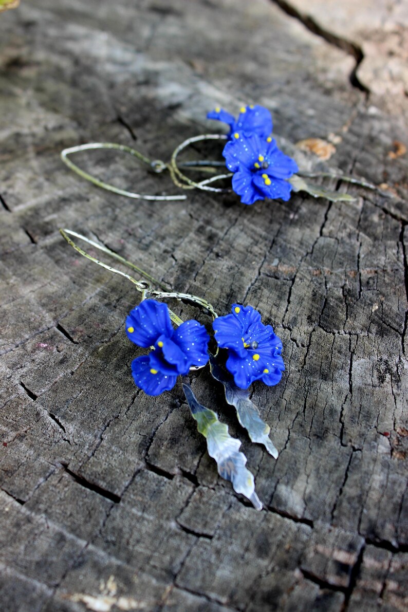 Floral jewelry from polymer clay and 925 silver metal  image 3