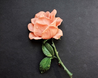 Elegant Rose brooch ~ Wedding Boutonniere rose flower