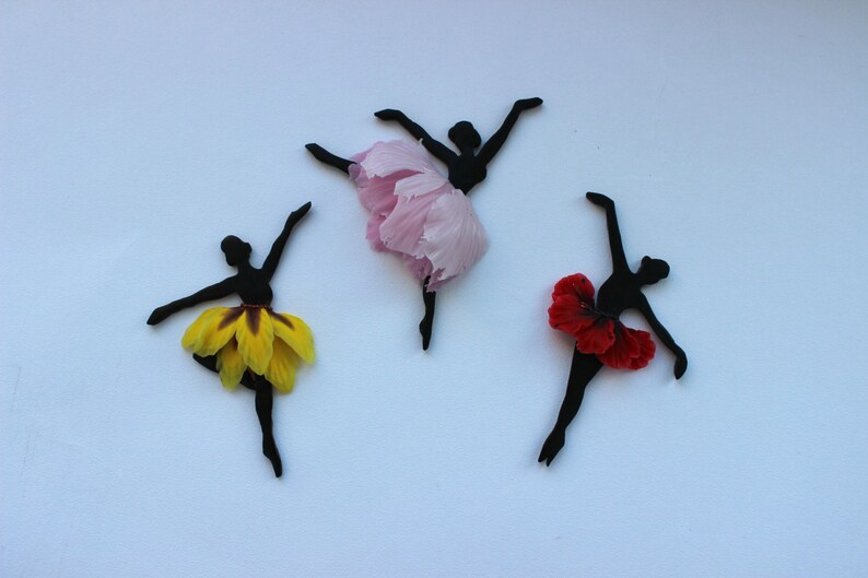 Valentine/'s Day Gift Ballerina brooch flower Poppy brooch Red jewelry Little brooch made of polymer clay