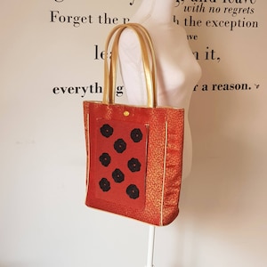 womens  Boho Tote, Luxe Fashion Tote for women, Salsa Red Shoulder bag, Avant Garde Vegan Shoulder bag , Gifts for women by Tarini
