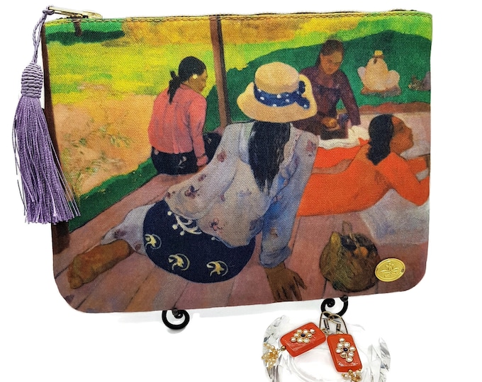 Featured listing image: Paul Gauguin Clutch & Earrings Set: Vegan Leather Carry-All