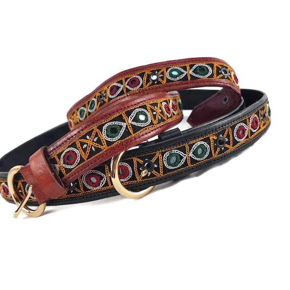 Handcrafted Leather Embroidered Belt: Boho Women