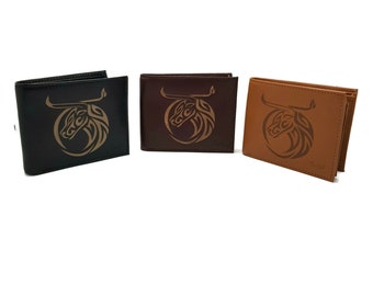 Mens leather wallet, Tattoo art genuine leather wallets for men, RFID wallet Christmas , Fathers day gift for men  by Tarini