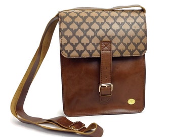 Hand Painted Leather Messenger Bag: Unisex Small Crossbody