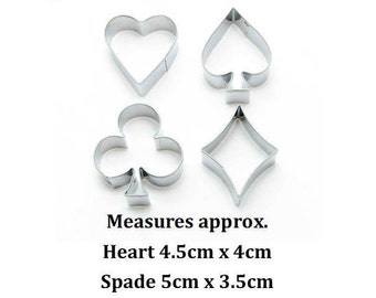 Cookie cutters Poker / card symbols diamonds hearts clus spade sugar craft