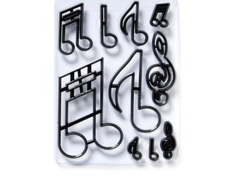 Set if 10 musical notes for sugar craft fondant icing cake decorating