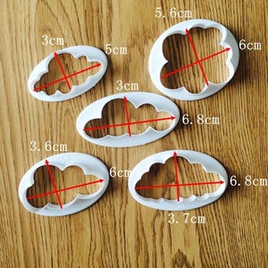 Set of cloud cookie cutters