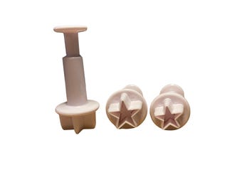 Star Plunger Cutter Set – Fondant, Cookie, Sugar craft & Cake Decorating Tools – Baking, Cupcake, Icing, Pastry, Polymer Clay Mould Cutter