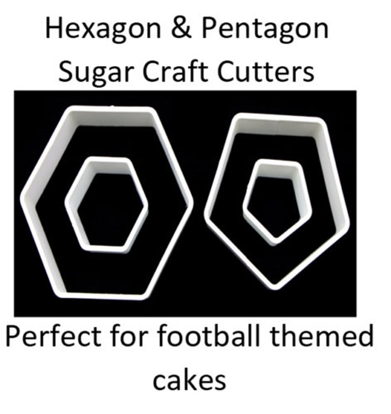 Hexagon & Pentagon Football Sugar Craft Cutter Set...perfect Etsy
