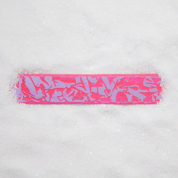 Rubi Graffiti Engraved Leather Bracelet Etsy