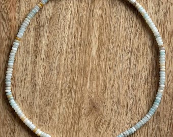 Blue Amazonite Bead Necklace – Delicate Handmade Boho Jewelry
