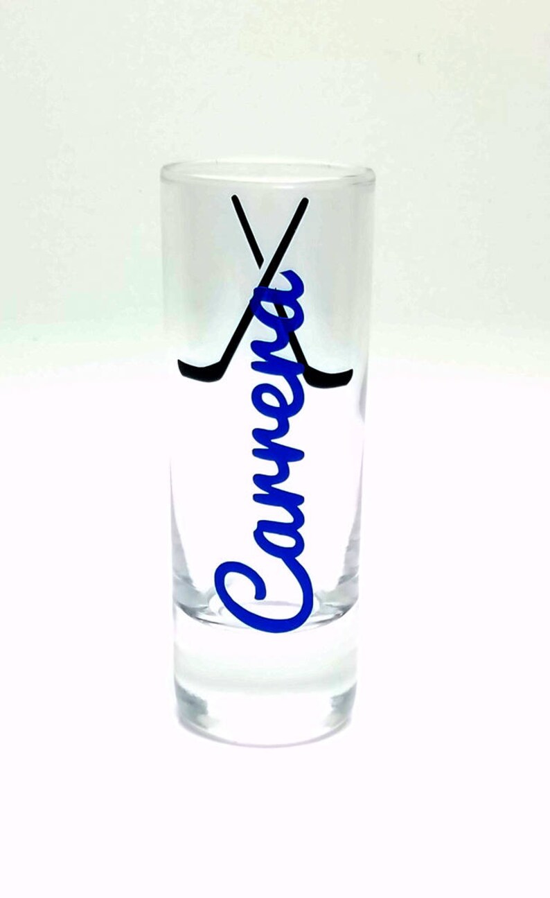 Personalized Sports Shot Glass With Name Hockey Themed. Great Etsy