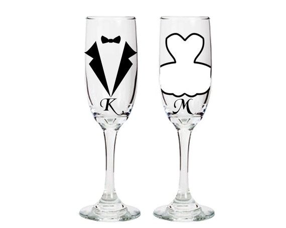 Bride And Groom Champagne Flutes Etsy