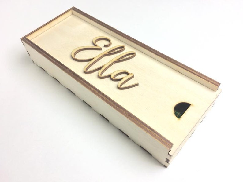 Custom Laser Cut Wooden Pencil Case Perfect for Any Student Etsy