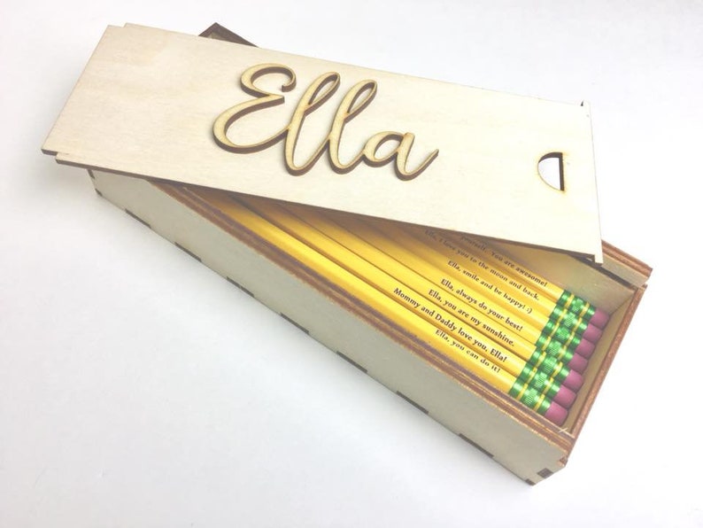 Custom Laser Cut Wooden Pencil Case Perfect for Any Student Etsy