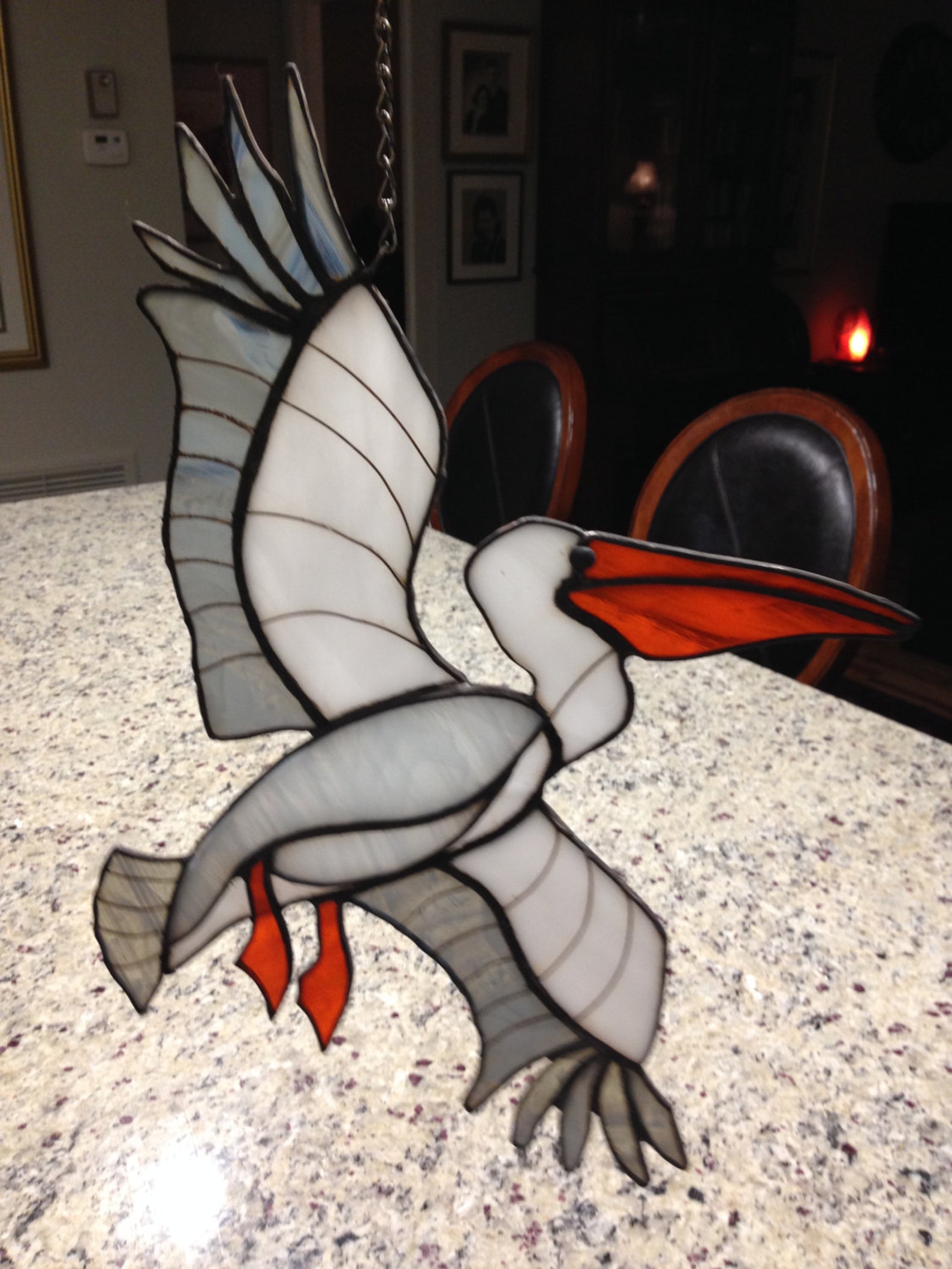 Pelican in Flight Stained Glass | Etsy