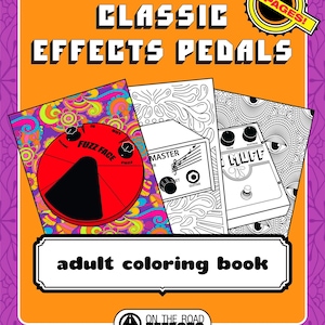 Classic Guitar Effects Pedals - Adult Coloring Book for Guitar/Bass/Keyboard Players. Great gift! 25 Pages (Instant Printable PDF Download)