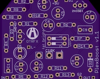 PlexBoost PCB - Build your own echoplex preamp style boost pedal!
