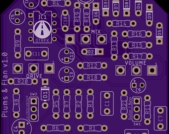 Plums & Flan PCB - Build your own Prunes and Custard Harmonic Generator Intermodulator pedal!