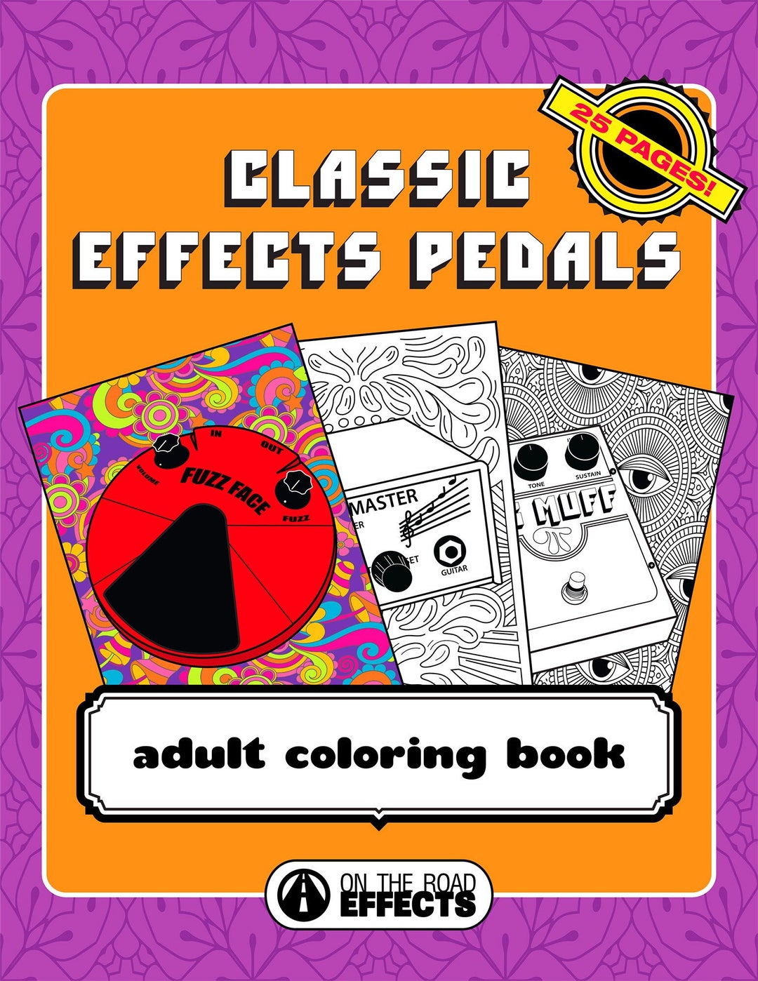 Classic Guitar Effects Pedals Adult Coloring Book for Etsy