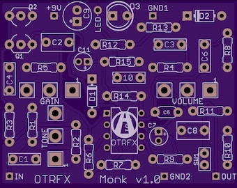 Monk PCB - Build your own OCD style overdrive/distortion pedal!