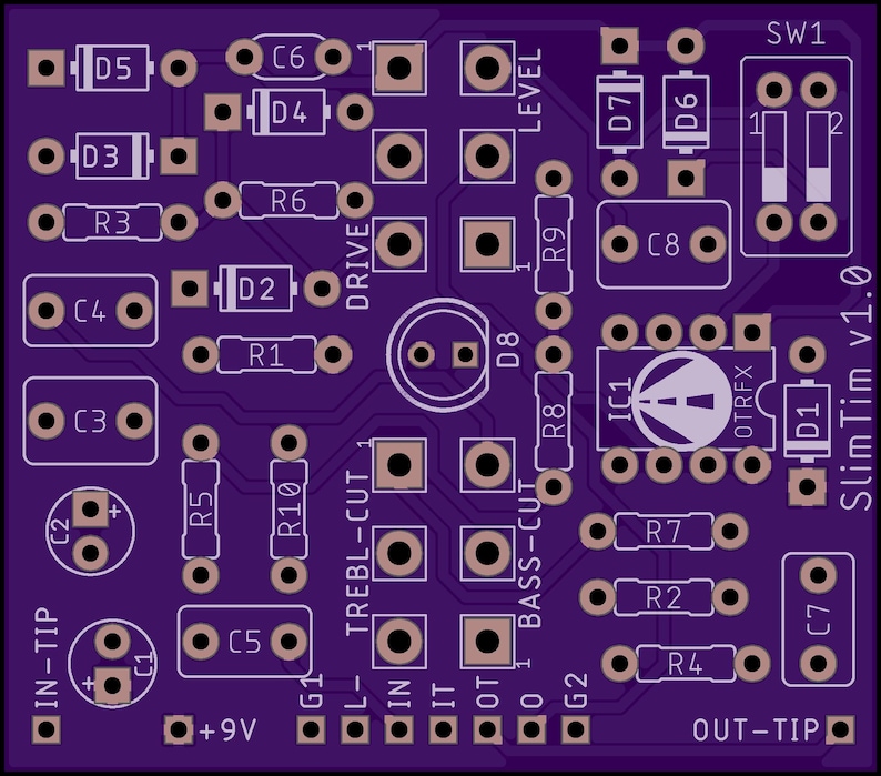 Carte PCB SlimTim - Créez votre propre pédale Timmy Overdrive ! image 1