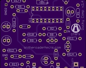 Ducky Comp PCB *NEW v2.4 LM13700 IC* - Build your own vintage Dyna Comp Compressor!