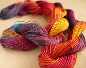 Tatting "Magic" AlenAleaDesign, Artisan Thread sunset color, variegated  tatting thread, crochet, lace cotton, needle and shuttle thread