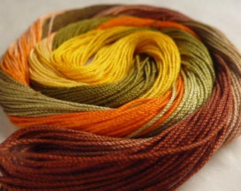 AlenaleaDesign "Sunflower" hand dyed tatting yarn, autumn, HDT, tatting thread for shuttle and needle