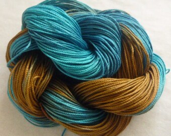 bookbinding supplies sydney Invictus - AlenAleaDesign, Hand dyed tatting cotton thread, aqua, turquoise, burnt ginger, tatting, bobbin lace thread,blue thread