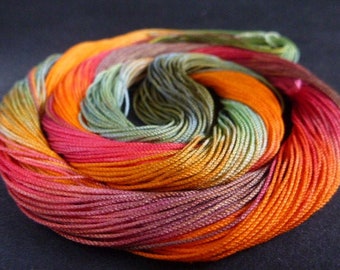 PumpkinPatch,  AlenAleaDesign color, Hand dyed cotton thread, multicolored, tatting, crochet, knitting, lace making, craft thread