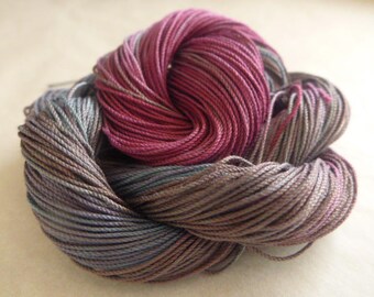 StormyLavander AlenaleaDesign tatting thread lace making,craft thread Purple Green Hand-dyed Cotton Thread tatting crochet,macrame
