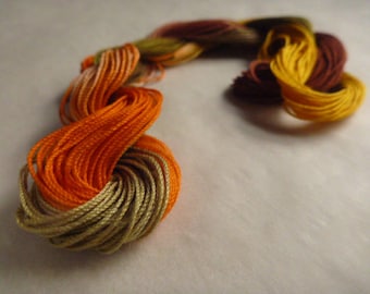 AlenaleaDesign "Sunflower" hand dyed tatting yarn, autumn, HDT, tatting thread for shuttle and needle