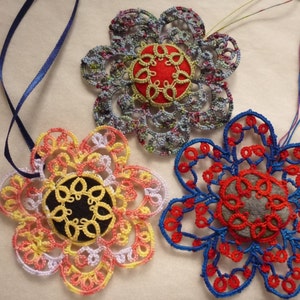 Tatted  pattern and tutorial, lace pattern, tatting e-pattern, instand download, pdf pattern flower AlenAleaDesign
