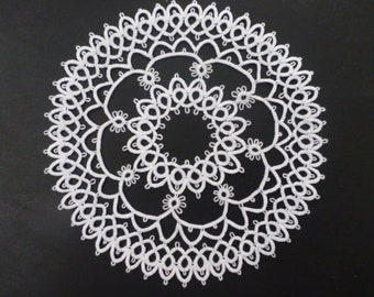 Gabrielle Tatted doily pattern, visual e-pattern, 15cm coaster, frivole pattern,pdf digital download,pdf tatting pattern, AlenAleaDesign