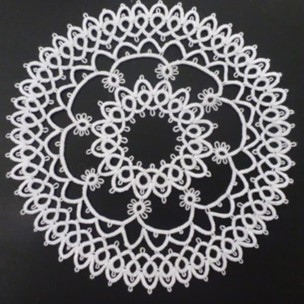 Gabrielle Tatted doily pattern, visual e-pattern, 15cm coaster, frivole pattern,pdf digital download,pdf tatting pattern, AlenAleaDesign