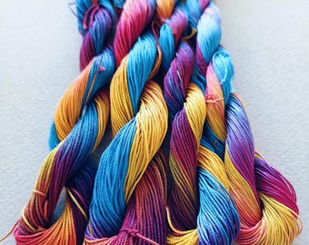 Tatting "Magic" AlenAleaDesign, Artisan Thread sunset color, variegated  tatting thread, crochet, lace cotton, needle and shuttle thread
