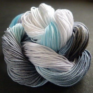 Cotton "Winter Wonderland" tatting thread, white grey blue, winter colors tatting, crochet, lace making,craft thread, AlenAleaDesign
