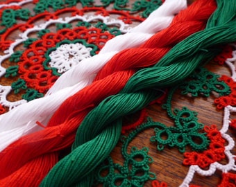 Solid Color Cotton Yarn Thread Tatting lace Size 20, hand dyed tatting, crochet, sashiko, craft thread AlenAleaDesign, hand dyed