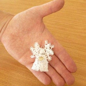 Evangelina AlenAleaDesign, Tatted 3D angel pattern and tutorial, Tatted Christmas pattern, shuttle tatting, pdf digital download pattern