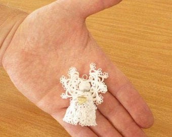 Evangelina AlenAleaDesign, Tatted 3D angel pattern and tutorial, Tatted Christmas pattern, shuttle tatting, pdf digital download pattern