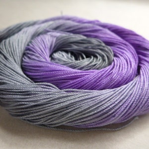 StormyLavander AlenaleaDesign tatting thread lace making,craft thread Purple Green Hand-dyed Cotton Thread tatting crochet,macrame